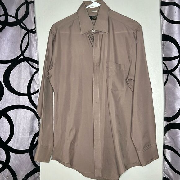 Vintage Ultra Lustre brown long sleeve button-down shirt, size 15.5 - Picture 1 of 8